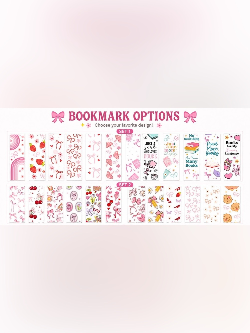 Keychains & Bookmarks Set - Pink, White, Green Accents - Picture 5 of 5